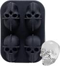 Forma De Gelo Silicone 4 Molde de Caveiras para Drinks
