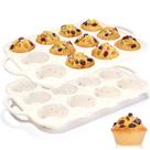 Forma de muffin de silicone CAKETIME de 7 cm com 12 xícaras com estrutura de metal, pacote com 2