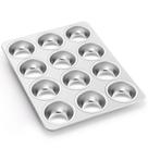 Forma de muffin P&P CHEF de aço inoxidável de 12 xícaras, lavável na máquina de lavar louça