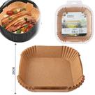 Forma de papel quadrada descartavel para air fryer / fritadeira eletrica 50 pecas 20 cm