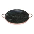 Forma de Pedra Sabão para pizza 22 cm alças de cobre curada Forma de Pedra Sabão para pizza 22 cm alças de cobre curada