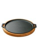 Forma de Pizza Ferro Fundido com Suporte de Madeira 36cm - Fundição Santana