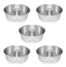 Forma De Pudim Bolo Suíça Com Furo 22x8 Redonda Kit 5 Peças Forma De Pudim Bolo Suíça Com Furo 22x8 Redonda Kit 5 Peças