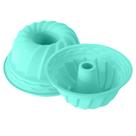 Forma de silicone 23,5cm para bolos tortas e pudins formato espiral 1950ml Verde