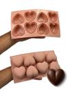 Forma de Silicone Coração 8 Cavidades para Doce Gourmet, Bombom Chocolate