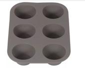 Forma De Silicone Muffin Cupcake 6 Cavidades Cinza Mesclado