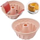 Forma de silicone para bolo/torta/pudim c/ tubo rosa 10,5x23