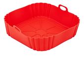 Forma De Silicone Quadrada 21cm Antiaderente Para Air Fryer Cor:Vermelho
