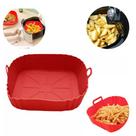 Forma De Silicone Quadrada Antiaderente Assadeira Air Fryer