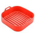 Forma De Silicone Quadrada Vermelha Para Air Fryer 20cm