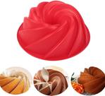 Forma de Silicone Redonda Espiral Para Pudim Bolo Torta P/ Air Fryer 25cm