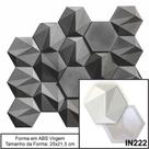 Forma gesso 3d sextavado 25x21,5cm em abs virgem gesso/cimento 3d in222