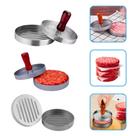 Forma Hambúrguer Alumínio Gourmet Molde Modelador Prensa Caseiro Artesanal Cozinha Churrasco Clink
