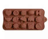 Forma Molde Silicone Chocolate Bombom Bicho Castelo Coroa