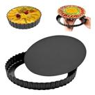 Forma Para Bolo e Torta Crespa Antiaderente Fundo Removível 28cm Preto