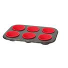 Forma para Cupcake c/ Forminhas de Silicone c/ 6 Cavidades - Em Casa Tem