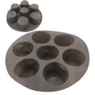 Forma para Cupcake Silicone Flexível Antiaderente 7 Cavidades Cinza Vermelho Top Rio Comercial
