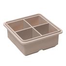 Forma para Gelo 4 Cubos 12cm x 5,5cm Bege Silicone