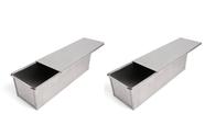 Forma para Pão de Forma em aluminio com tampa larg 10 x compr 32 x alt 9,5cm kit com 2 formas
