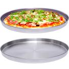 Forma para pizza de alumínio polido com 40cm de diâmetro e capacidade de 2,1 litros