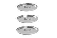Forma para pizza em aluminio diametro 35 x altura 2cm kit com 3 formas