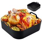 Forma Quadrada de Silicone para Air Fryer 20x20cm Antiaderente e Reutilizável com Alça Prática para