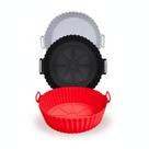 Forma Redonda de Silicone 20cm para Airfryer Reutilizável, Flexível e Resistente ao Calor