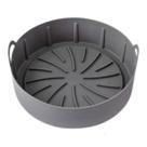 Forma redonda de silicone para air fryer cinza 22cm nipocenter