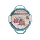 Forma Redonda de Silicone Soft Cinza C/ Verde 22,5cm