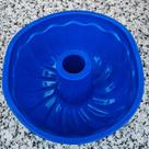 Forma Redonda de Silicone Vazada para Pudim Azul