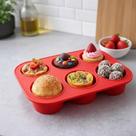 Forma Silicone 6 Cavidades Cupcake Muffin Bolo Torta Doces Festas Fácil Desenformar Cozinha Culinária Utensílio Doméstico