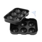 Forma Silicone 6 Gelos Bola Esferas Grande Bar Whisky Bebida Preta