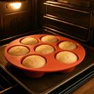 Forma Silicone Cupcake Air Fryer 7 Cavidades Reutilizável Assadeira Preparo Fazer Biscoito Bolacha