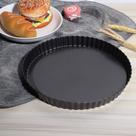 Forma Torta Crespa 24cm Antiaderente Fundo Removível Alumínio Quiche Bolo Fácil Desenforme
