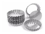 Forma Torta Crespa N 7 Alumino Fundo Falso Kit C/ 12 Un