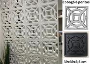 Forma Vazado Cobogó Abs Virgem 1,5mm 6 Pontas 39x39x3,5cm