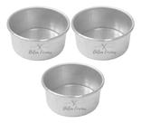 Formas Bento Cake Fundo Fixo Naked Cake 10 x 5 cm Kit 3 Peças