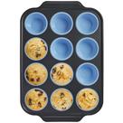 Formas de muffin BRONYPRO de silicone com estrutura de metal 12, tamanho normal