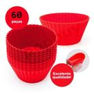 Formas De Silicone Para Mini Muffins Bolo Assadeira Vermelha Kit Com 60 Peças Reutilizável FS11KIT