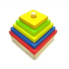 Formas Geométricas - Torre Quadrada - Madeira - Multicolorido