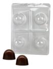 Forminha 3 Partes Silicone Para Chocolate Trufa Grande Molde