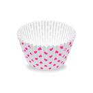 Forminha de Papel Poá Branca e Pink Número 4 - 100 Un