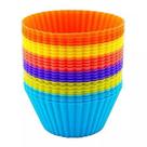 Forminhas Cupcake Multicolorida 12 Uns Forma Redonda 6.5cm Silicone Ou 5cm Brigadeiro Tortinha Bolinhos