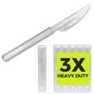 Fornecimento de facas de bife de plástico Tuff Heavy Duty Clear, pacote com 100