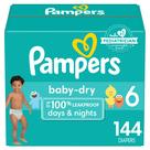 Fornecimento de fraldas Pampers Baby Dry Size 6 para um mês (144 unidades)