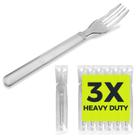 Fornecimento de garfos descartáveis: Tuff Heavy Duty Clear Plastic, pacote com 100