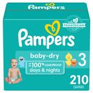 Fornecimento mensal de fraldas Pampers Baby Dry tamanho 3 (210 unidades)