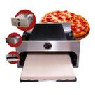 Forno de Pizza Quadrado Pequeno em Inox para Churrasqueira com Placa Refratária e Pá de pizza