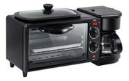 Forno Forninho Elétrico 3 Em 1 Cafeteira Grill Café Da Manhã 110v Forno Forninho Elétrico 3 Em 1 Cafeteira Grill Café Da Manhã 110v