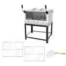 Forno Gás Industrial Infra Refratária Roma Inox 90 Firiv90 + 2 Grades Extra + pá Pizza - Venâncio